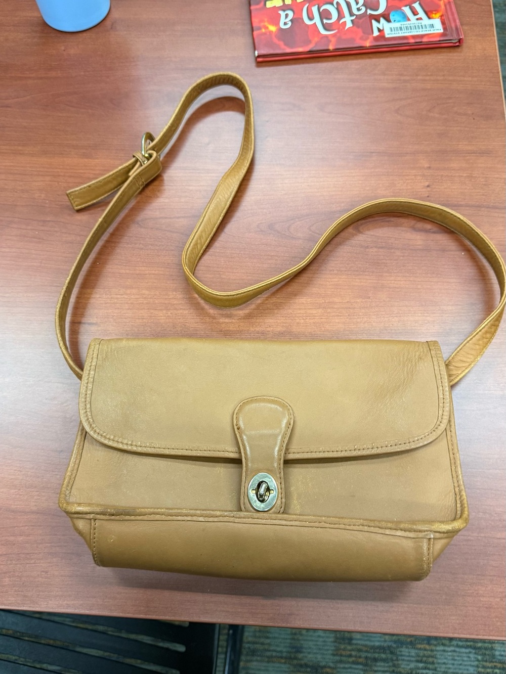 Covington Tan Leather Crossbody Shoulder Bag